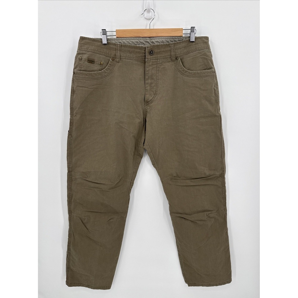 Kuhl Mens Brown Revolvr Cotton Blend Hiking Pants Size 38x32 Outdoor Stretch